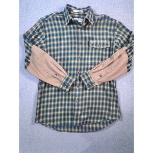 Orvis Sporting Traditions Mens M Upland Field Shooting Flannel Shirt Plaid Blue